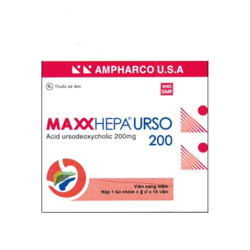 MAXXHEPA URSO 200 - Thuốc điều trị sỏi mật, xơ gan của Ampharco 