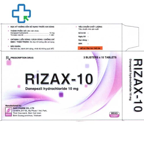 Rizax-10 - Thuốc điều trị sa sút trí tuệ hiệu quả của Davipharm