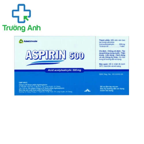 Aspirin 500mg Agimexpharm - Thuốc giảm đau nhẹ và vừa