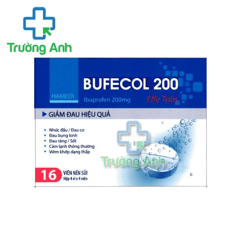 Bufecol 200 Effe Tabs - Thuốc giảm đau, hạ sốt hiệu quả