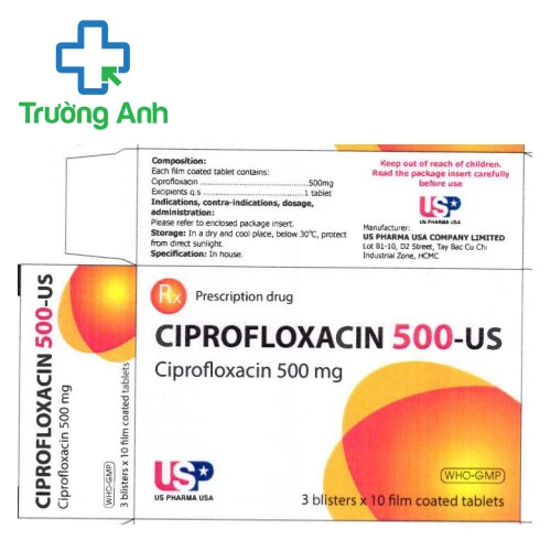 Ciprofloxacin 500-US - Kháng sinh điều trị nhiễm khuẩn nặng hiệu quả