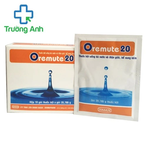 Oremute 20 - Hỗ trợ điều trị mất chất điện giải và nước của Dermapharm