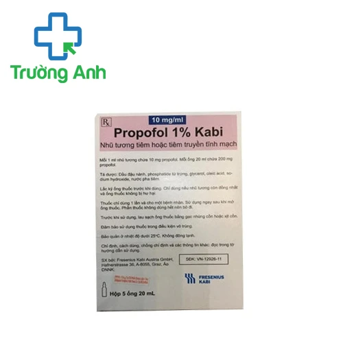 Propofol 1% Kabi - Thuốc gây mê của Fresenius Kabi