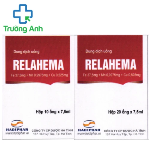 Relahema - Thuốc điều trị dự phòng thiếu sắt hiệu quả