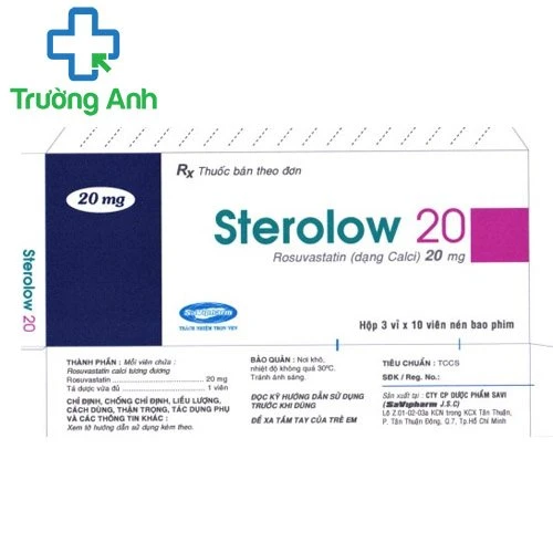 Sterolow 20 Savipharm - Điều trị tăng cholesterol máu nguyên phát hiệu quả