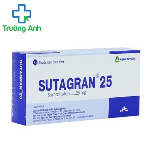 Sutagran 25 - Thuốc điều trị đau nửa đầu cấp tính hiệu quả của Agimexpharm