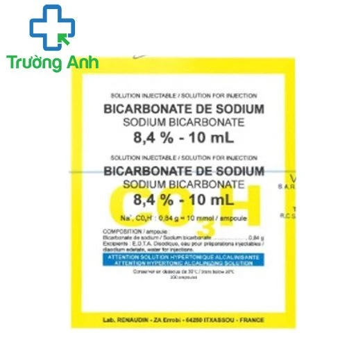 Sodium Bicarbonate Renaudin 8,4% - Thuốc điều chỉnh nhiễm axit do chuyển hóa của Pháp