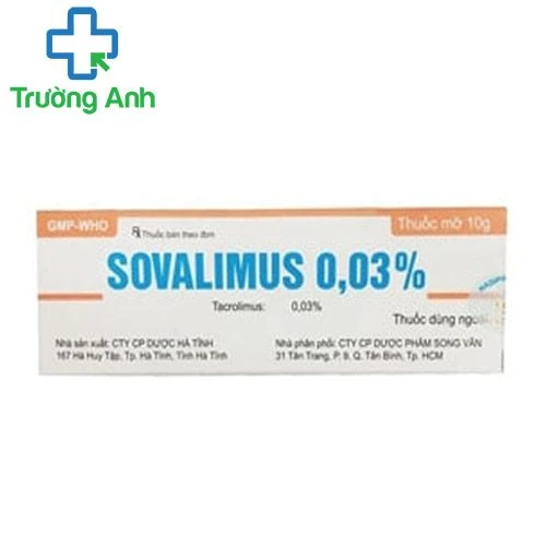 Sovalimus 0,03% - Thuốc bôi điều trị viêm da hiệu quả của Hadiphar