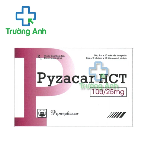 Pyzacar HCT 100/25 mg Pymepharco - Thuốc kháng sinh trị tăng huyết áp