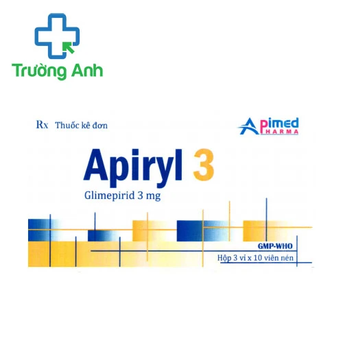 Apiryl 3 - Thuốc điều trị đái tháo đường tuýp 2 ở người lớn của Apimed