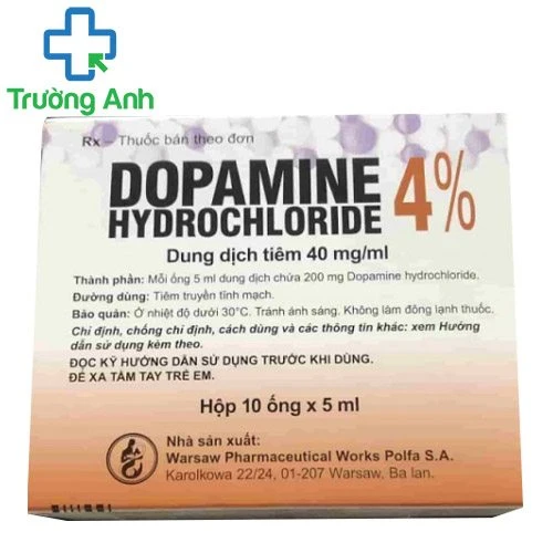 Dopamin hydrochloride 4% - Thuốc điều trị tình trạng huyết động của Poland