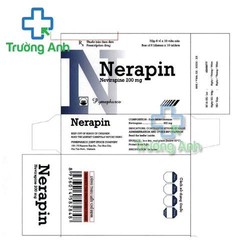Nerapin 200mg Pymepharco - Thuốc kháng sinh điều trị nhiễm HIV-1