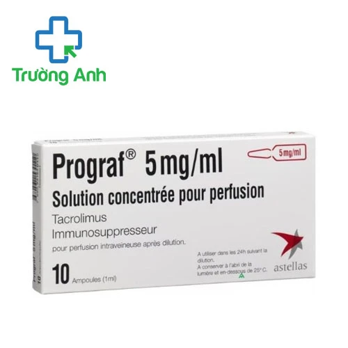 Prograf 5mg/ml Astellas - Thuốc kháng sinh phòng ngừa sự đào thải cơ quan ghép