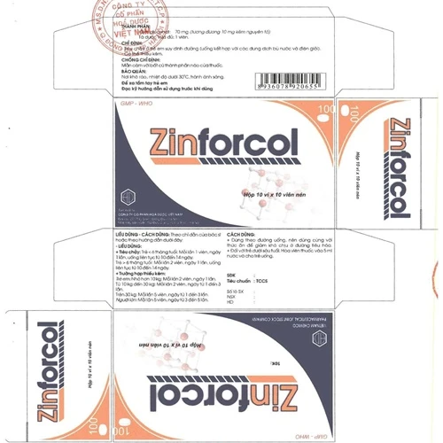 ZINFORCOL -  Hỗ trợ bổ sung kẽm hiệu quả cho cơ thể