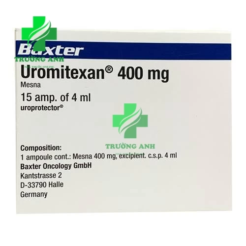 Uromitexan 400mg/4ml (Mesna 400mg) - Thuốc phòng ngừa độc tính trên niệu đạo của Đức