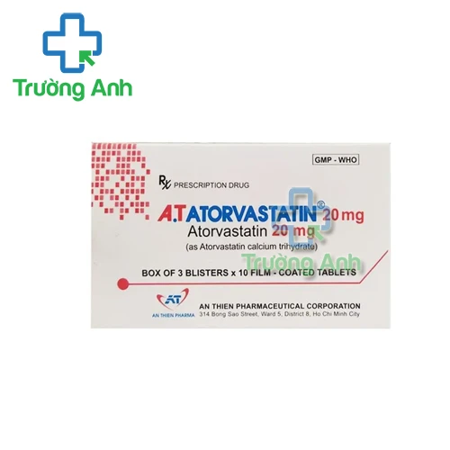 A.T Atorvastatin 20 mg - Thuốc làm giảm cholesterol máu hiệu quả
