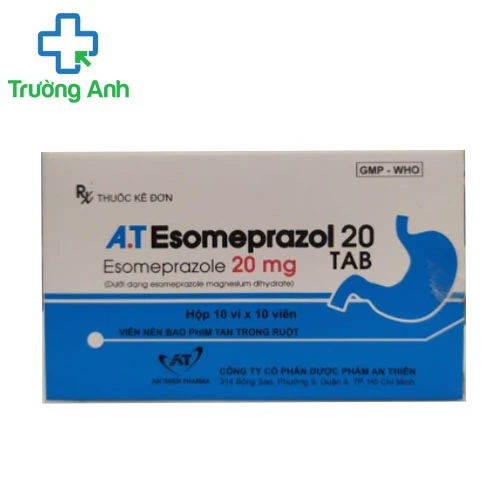 A.T Esomeprazol 20 inj - Thuốc điều trị loét dạ dày-tá tràng hiệu quả
