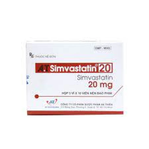 A.T Simvastatin 20 - Thuốc điều trị tăng cholesterol máu hiệu quả