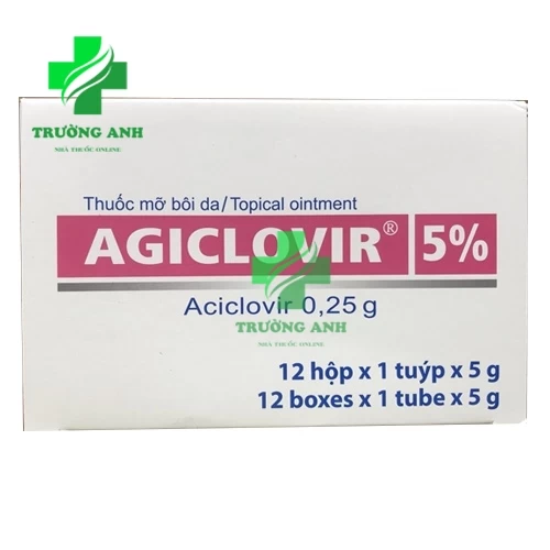 Agiclovir 5% - Thuốc điều trị nhiễm Herpes Simplex trên da (10 hộp)