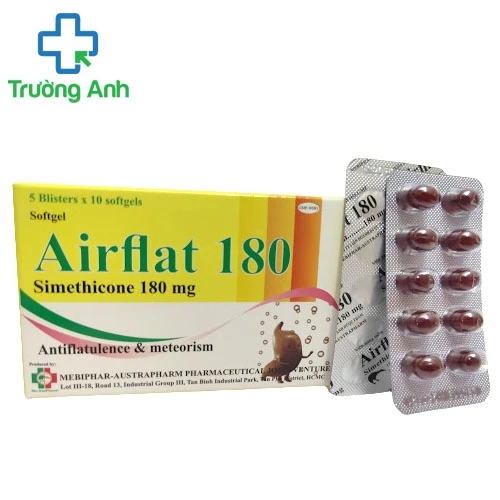 Airflat 180 - Thuốc điều trị chứng trướng bụng, tiêu hóa hiệu quả