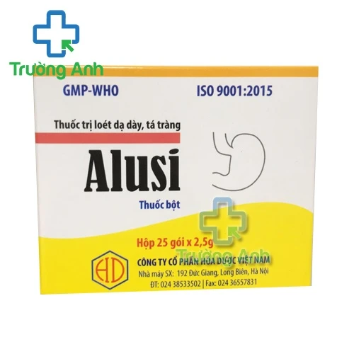 Alusi (gói bột 2,5g) - Thuốc điều trị đầy bụng, ợ nóng, khó tiêu