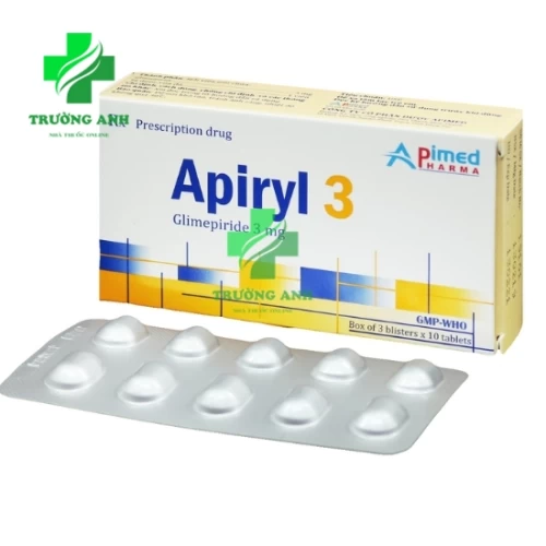 Apiryl 3 - Thuốc điều trị đái tháo đường tuýp 2 ở người lớn của Apimed