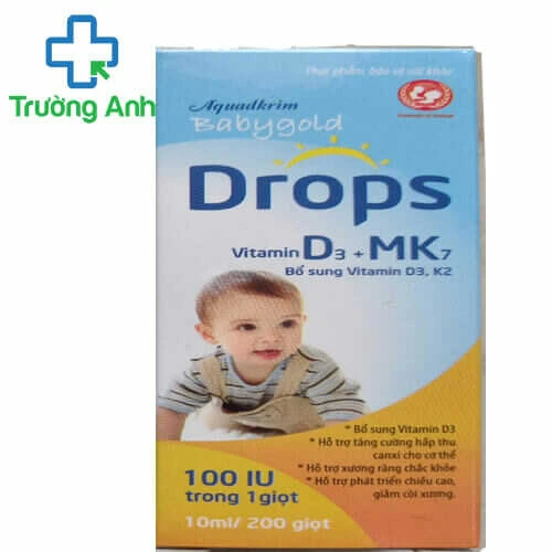 Aquadkrim Babygold Drops Vitamin D3+MK7 - Bổ sung vitamin cho trẻ