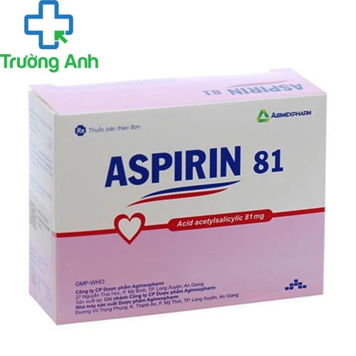 ASPIRIN 81mg Agimexpharm - Thuốc giảm các cơn đau nhẹ và vừa, hạ sốt