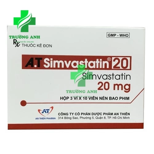 A.T Simvastatin 20 - Thuốc điều trị tăng cholesterol máu hiệu quả