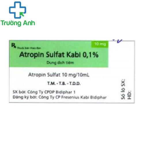 Atropin sulfat Kabi 0,1% BIDIPHAR  - Thuốc điều trị giảm co thắt