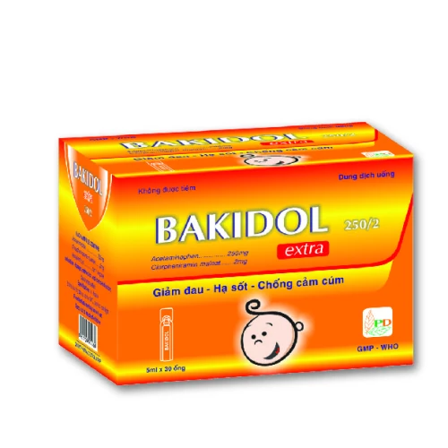 Bakidol Extra 250/2 - Hỗ trợ giảm đau, hạ sốt, cảm cúm hiệu quả