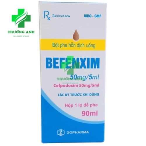 Befenxim 50mg/5ml - Thuốc điều trị bệnh nhiễm khuẩn của Dopharma
