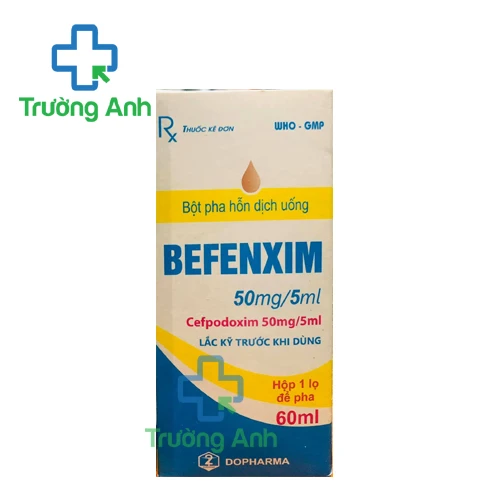 Befenxim 50mg/5ml - Thuốc điều trị bệnh nhiễm khuẩn của Dopharma