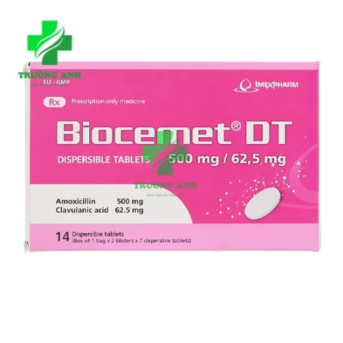 Biocemet DT 500mg/62,5mg - Thuốc chống nhiễm khuẩn hô hấp