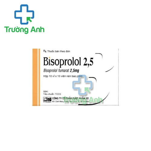Bisoprolol 2,5mg F.T.Pharma - Thuốc điều trị tăng huyết áp