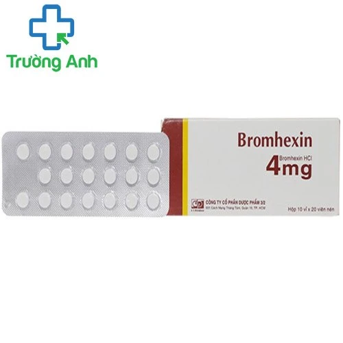 BROMHEXIN 4mg F.T.Pharma-  Điều trị rối loạn tiết dịch phế quản hiệu quả