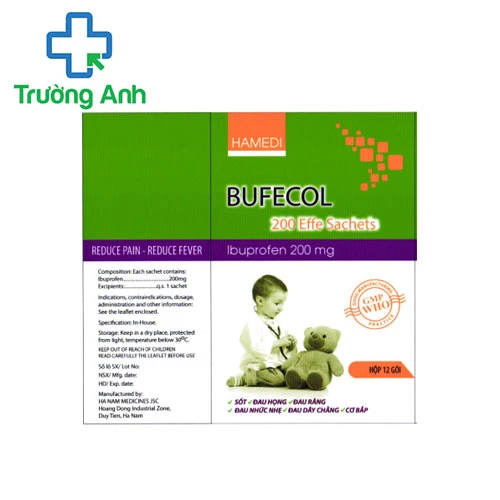 Bufecol 200 Effe Sachets - Giúp giảm đau, chống viêm, hạ sốt