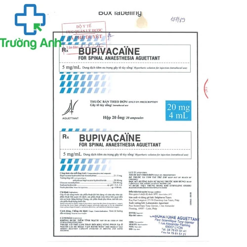 Bupivacaine for spinal anaesthesia Aguettant 5mg/ml - Gây tê tủy sống