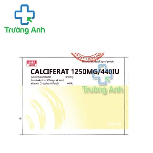 Calciferat 1250 mg/440 IU Medisun - Thuốc bổ sung calci