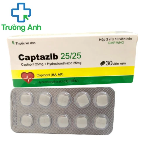 Captazib 25/25 - Thuốc điều trị tăng huyết áp hiệu quả của Tipharco