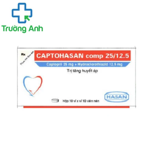 Captohasan comp 25/12.5 - Thuốc điều trị tăng huyết áp hiệu quả