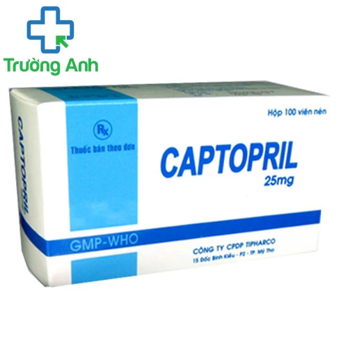 Captopril 25 mg Tipharco - Thuốc điều trị tăng huyết áp hiệu quả