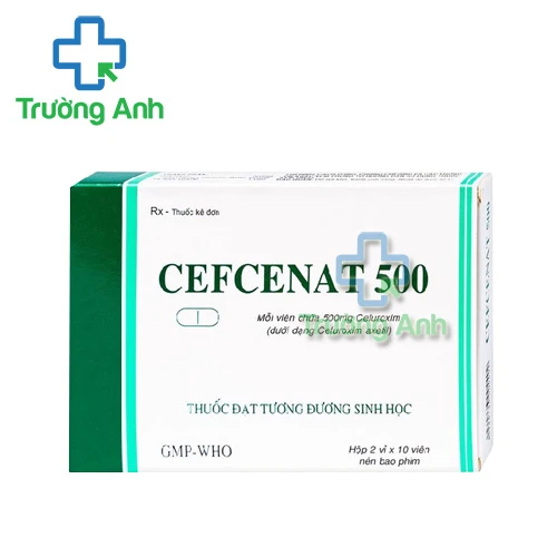 Cefcenat 500 Tipharco - Điều trị các nhiễm khuẩn thể nhẹ đến vừa
