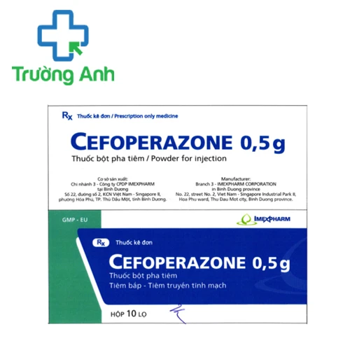 Cefoperazone 0,5g Imexpharm - Thuốc điều trị nhiễm khuẩn