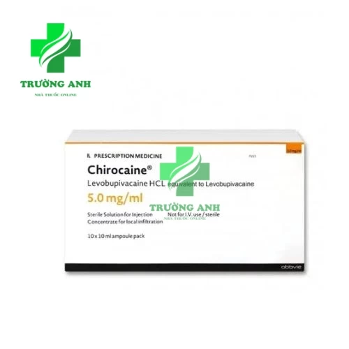 Chirocaine 5mg/ml Ampoule 10x10ml - Thuốc gây tê, giảm đau hiệu quả