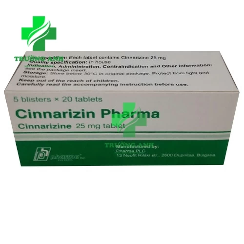 Cinnarizin Pharma - Thuốc điều trị rối loạn tiền đình hiệu quả