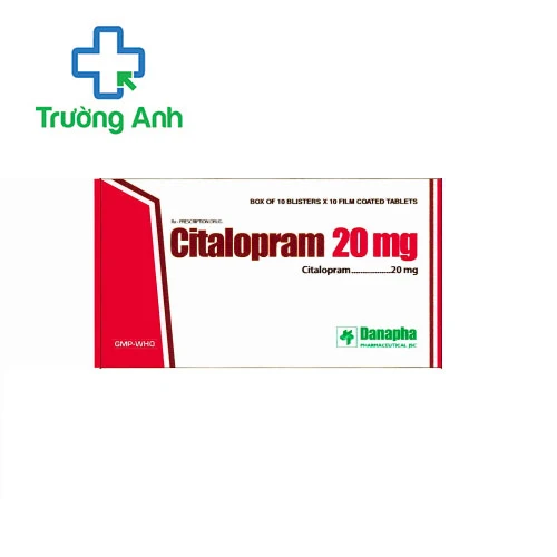 Citalopram 20mg Danapha - Thuốc trị trầm cảm, rối loạn lo âu