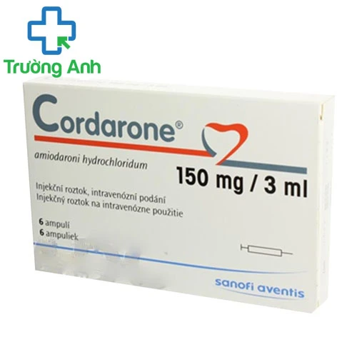 Cordarone 150mg/3ml - Thuốc điều rị loạn nhịp thất, nhịp tim nhanh