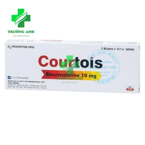 Courtois 10mg Davipharm - Điều trị tăng cholesterol máu hiệu quả