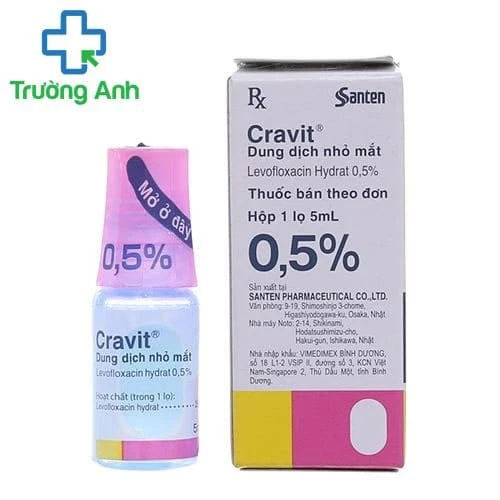Cravit 0.5% 5ml - Điều trị viêm bờ mi, lẹo, viêm túi lệ